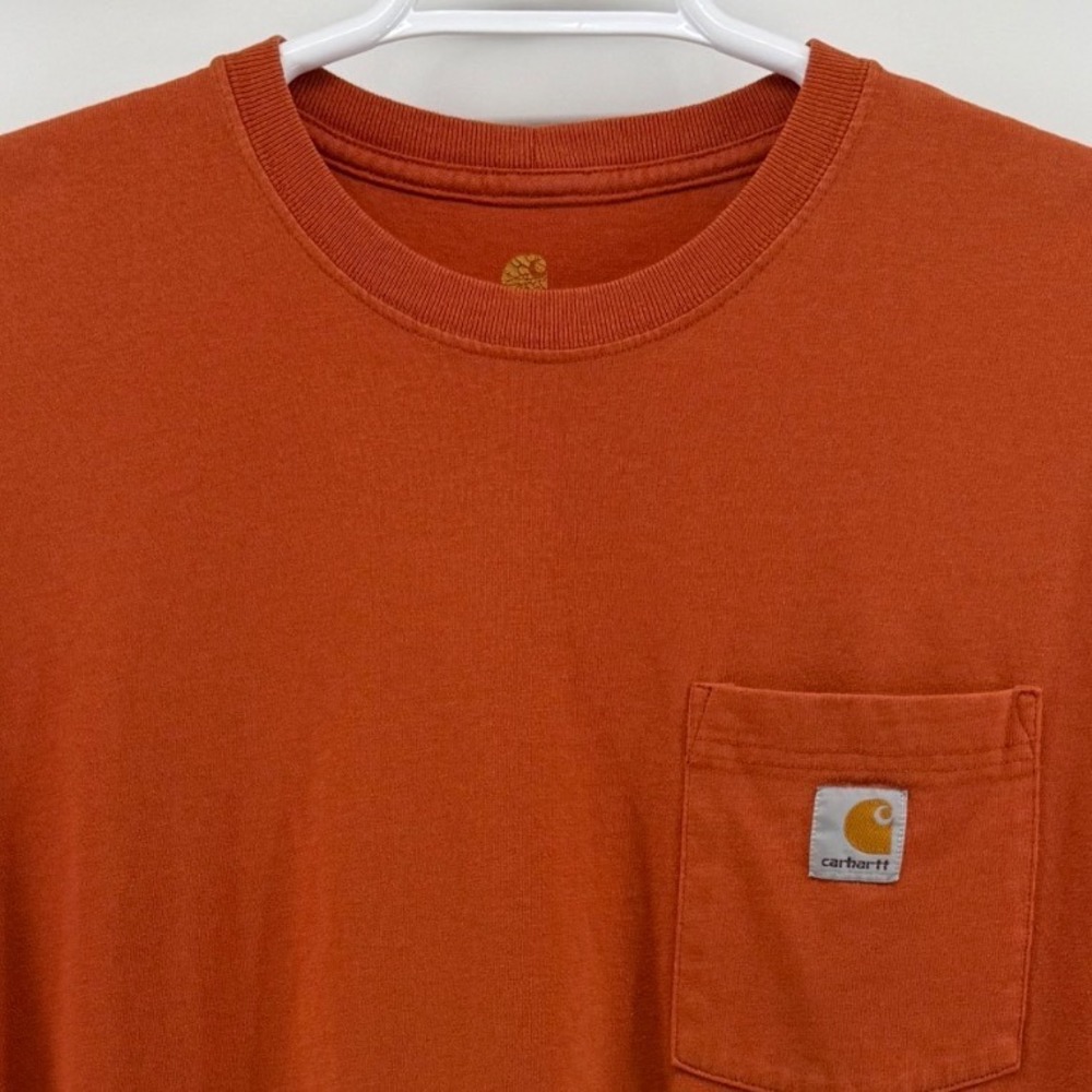 Carhartt Mens K87 Pocket T-Shirt Burnt Orange Original Fit Short Sleeve Large